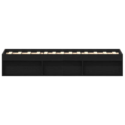 Bed Frame without Mattress Black Oak 90x190 cm Engineered Wood