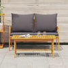 2-Piece Bistro Set with Cushions - Made of Solid Acacia Wood