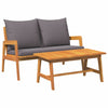2-Piece Bistro Set with Cushions - Made of Solid Acacia Wood