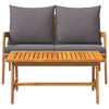 2-Piece Bistro Set with Cushions - Made of Solid Acacia Wood