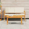 2 Piece Bistro Set with Cushions Solid Wood Acacia
