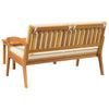 2 Piece Bistro Set with Cushions Solid Wood Acacia