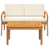 2 Piece Bistro Set with Cushions Solid Wood Acacia