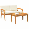 2 Piece Bistro Set with Cushions Solid Wood Acacia
