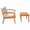 2 Piece Bistro Set with Cushions Solid Wood Acacia