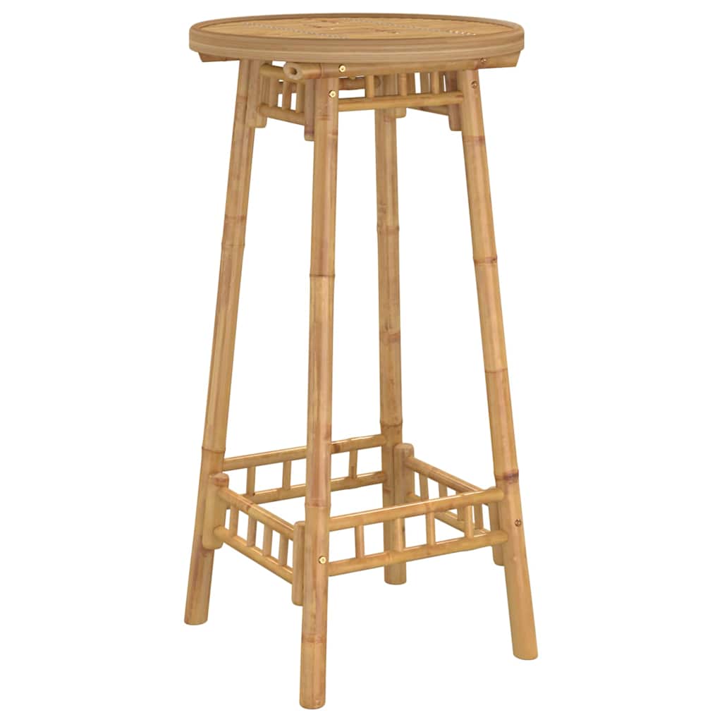 Outdoor Bar Table Round Ø55x100 cm Bamboo