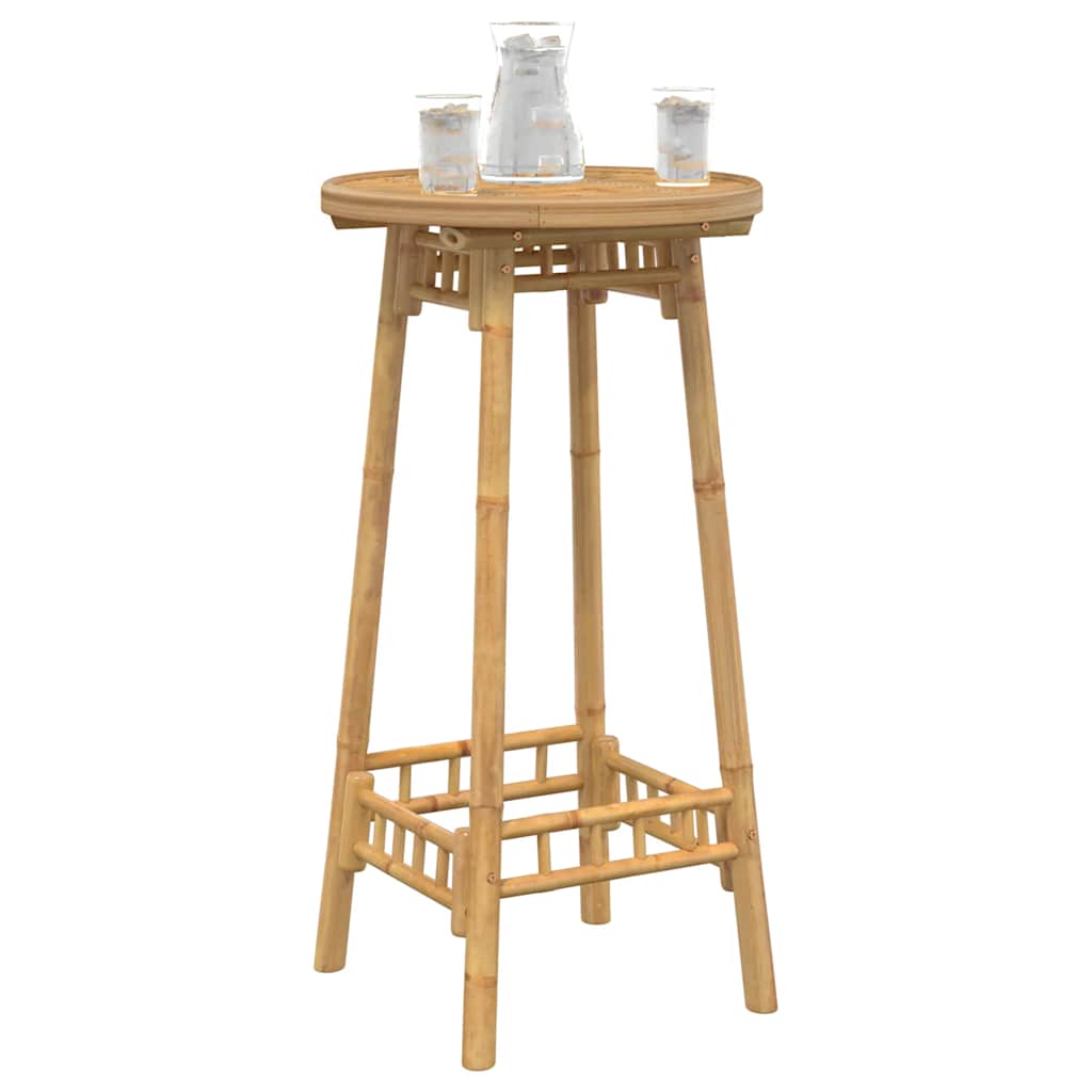 Outdoor Bar Table Round Ø55x100 cm Bamboo
