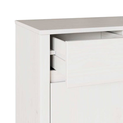 Sideboard Drammen White 114 x 43 x 75.5 cm Solid Pine wood