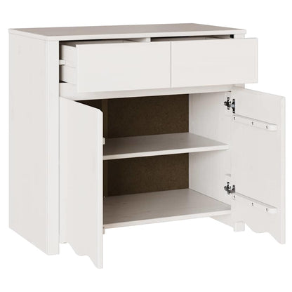 Sideboard Drammen White 79 x 43 x 75.5 cm Solid Pine wood
