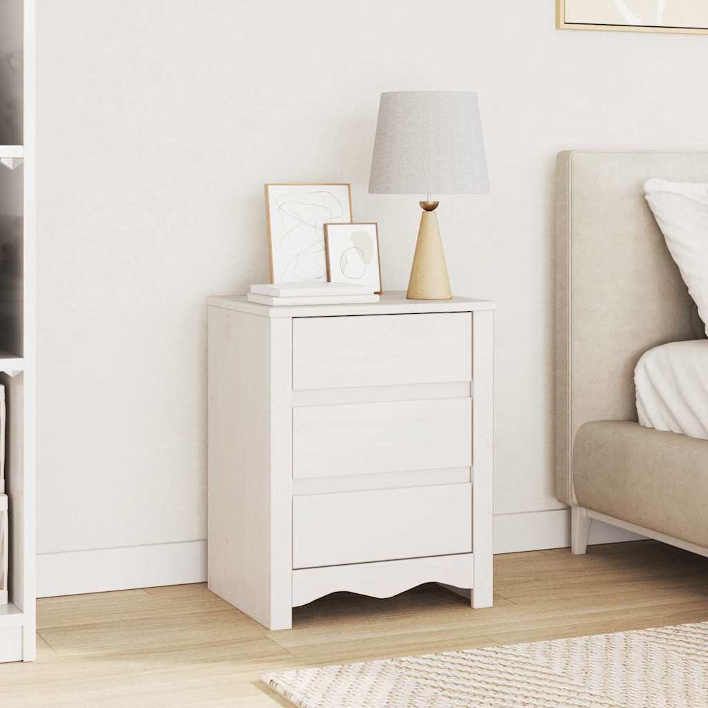Coffee Table Drammen White 45 x 35 x 56 cm Solid Pine Wood