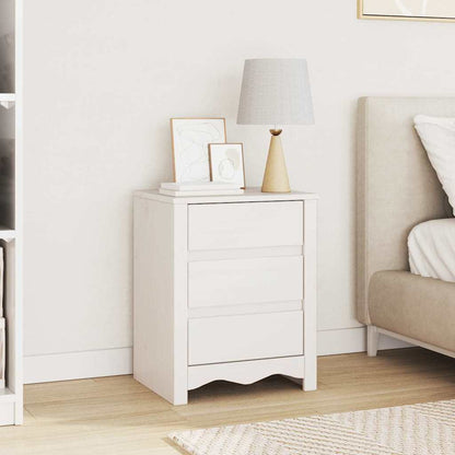 Coffee Table Drammen White 45 x 35 x 56 cm Solid Pine Wood