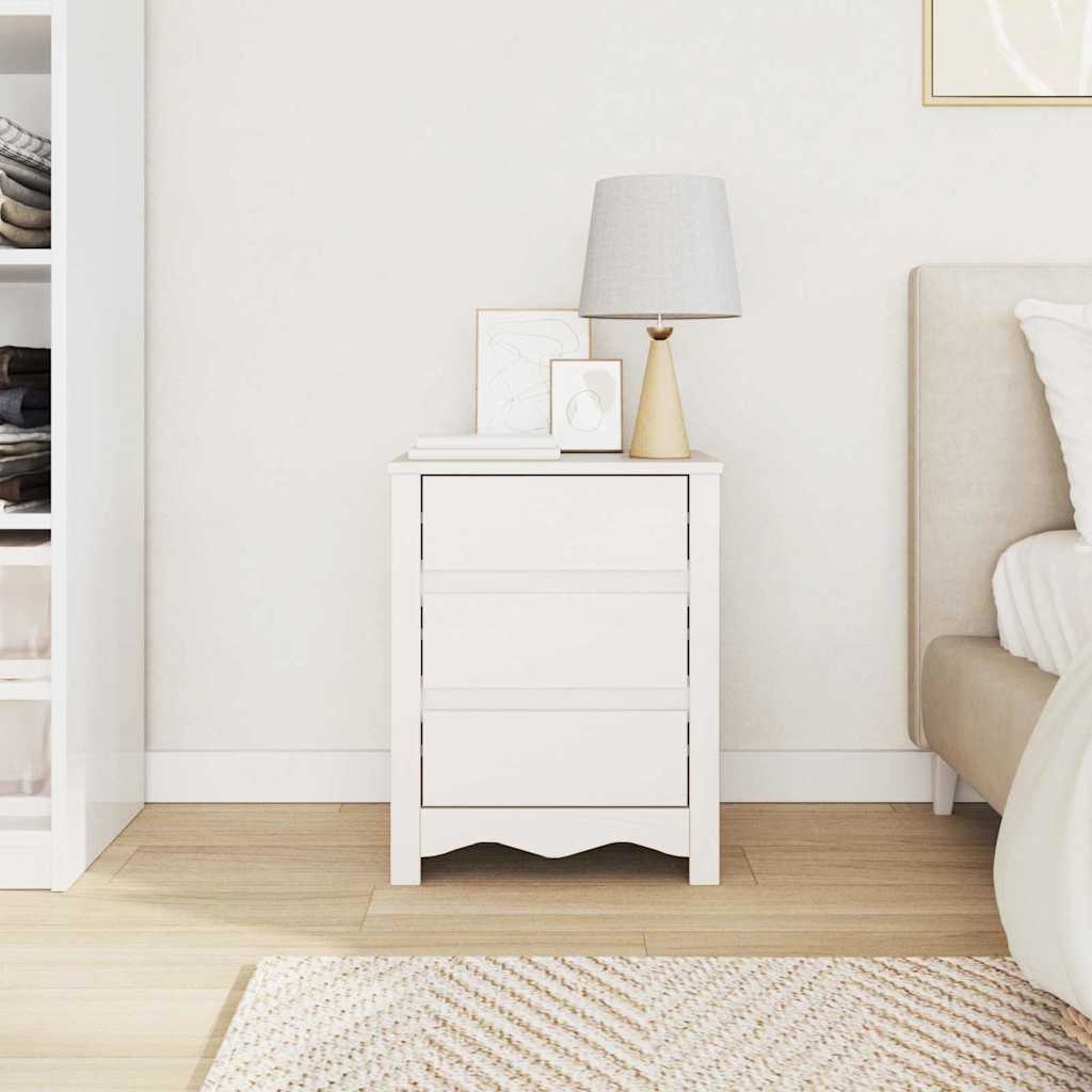 Coffee Table Drammen White 45 x 35 x 56 cm Solid Pine Wood