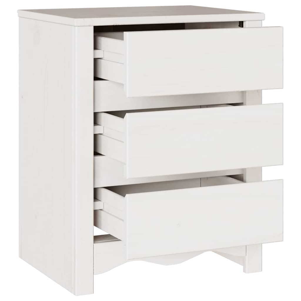 Coffee Table Drammen White 45 x 35 x 56 cm Solid Pine Wood