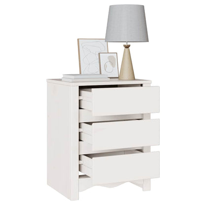 Coffee Table Drammen White 45 x 35 x 56 cm Solid Pine Wood