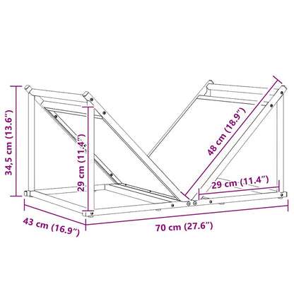 Firewood Rack Black 70x43x34.5 cm Cold-rolled steel