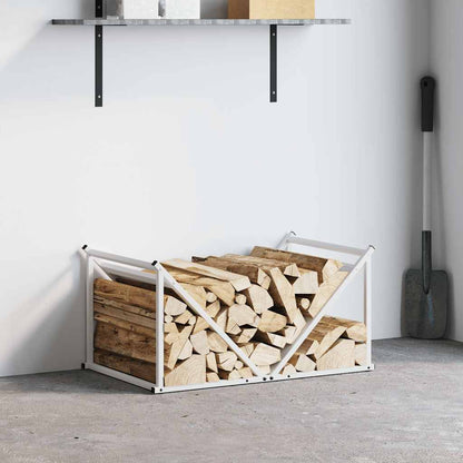 Firewood Rack White 70x43x34.5 cm Cold-rolled steel