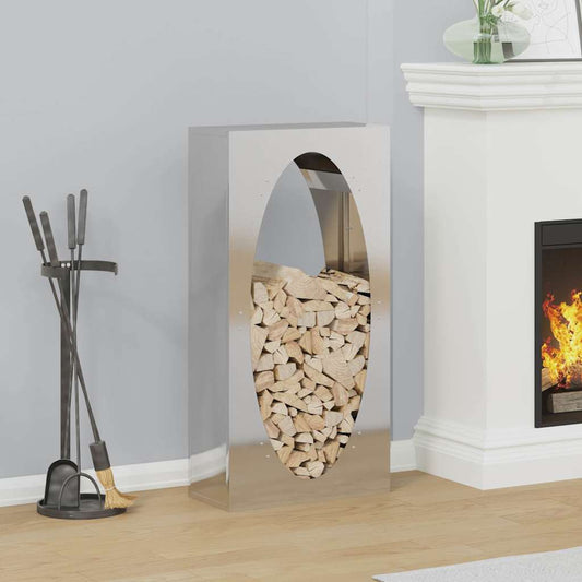 Firewood Rack 50x23x100 cm Stainless Steel