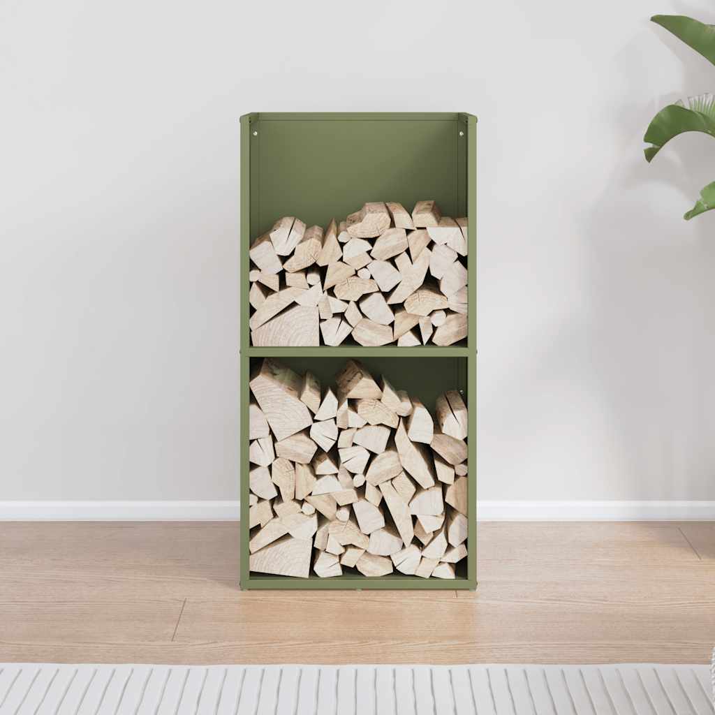 Firewood Rack Olive Green 40x30x80 cm Cold-rolled steel