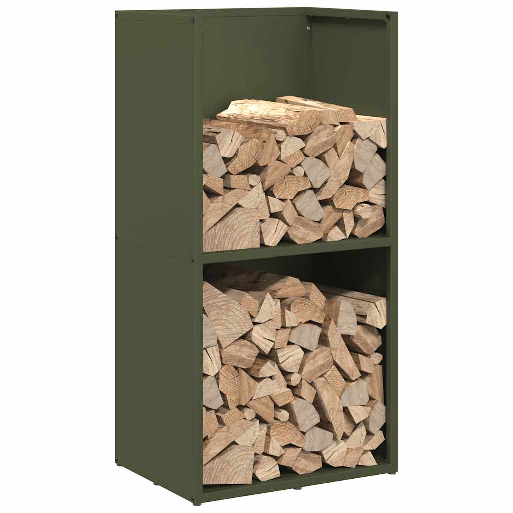 Firewood Rack Olive Green 40x30x80 cm Cold-rolled steel