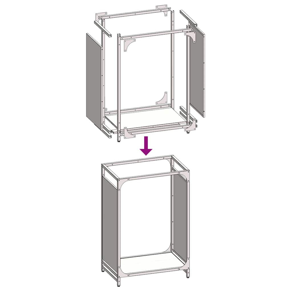 Firewood Rack White 44x28x65 cm Cold-rolled steel