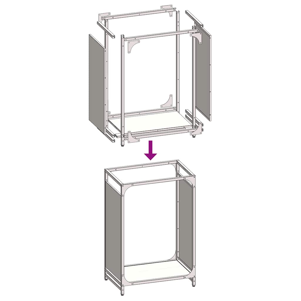 Firewood Rack Anthracite 44x28x65 cm Cold-rolled steel