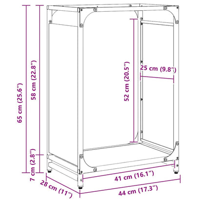 Firewood Rack Anthracite 44x28x65 cm Cold-rolled steel