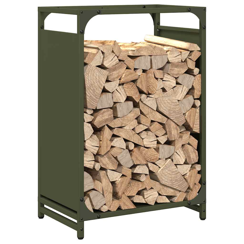 Firewood Rack Olive Green 44x28x65 cm Cold-rolled steel