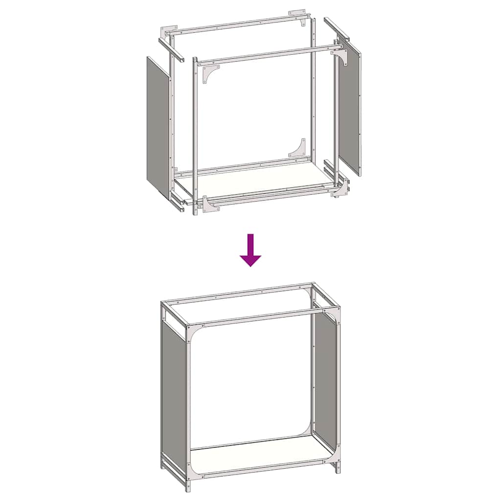 Firewood Rack White 60x28x65 cm Cold-rolled steel