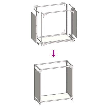 Firewood Rack White 60x28x65 cm Cold-rolled steel