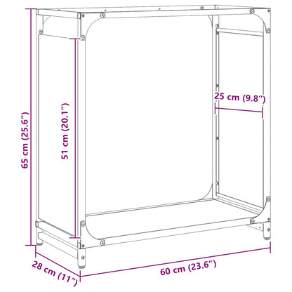 Firewood Rack White 60x28x65 cm Cold-rolled steel