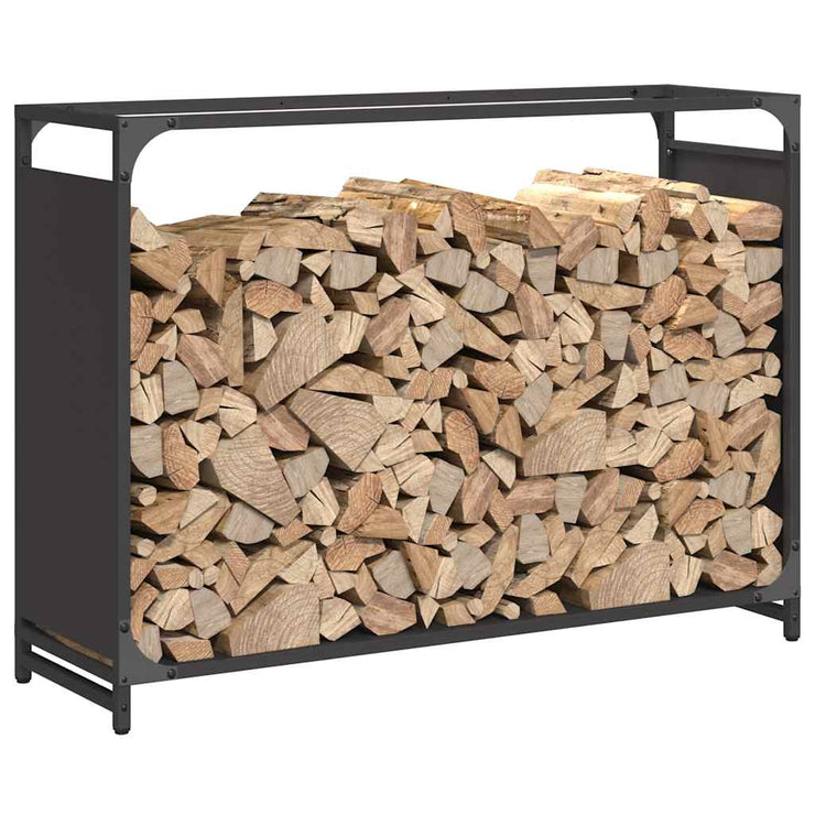 Firewood Rack Black 90x28x65 cm Cold-rolled steel