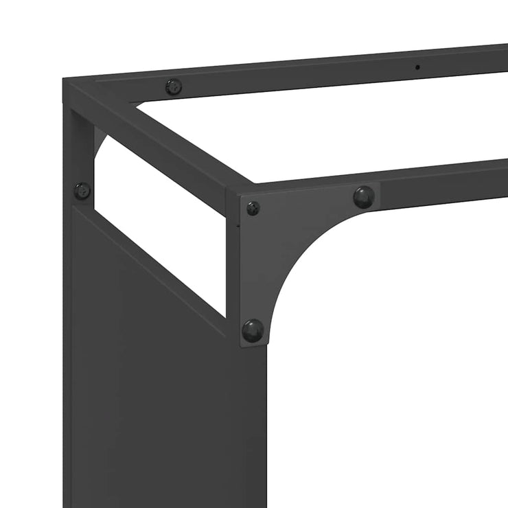 Firewood Rack Black 90x28x65 cm Cold-rolled steel