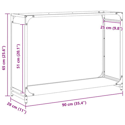 Firewood Rack White 90x28x65 cm Cold-rolled steel