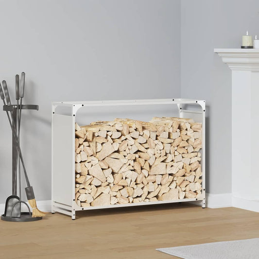 Firewood Rack White 90x28x65 cm Cold-rolled steel