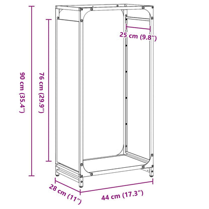 Firewood Rack White 44x28x90 cm Cold-rolled steel