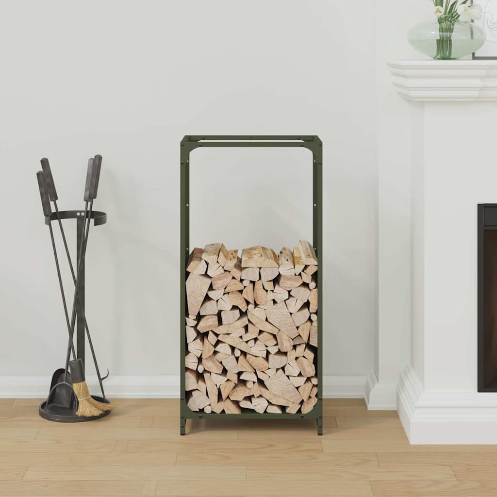 Firewood Rack Olive Green 44x28x90 cm Cold-rolled steel
