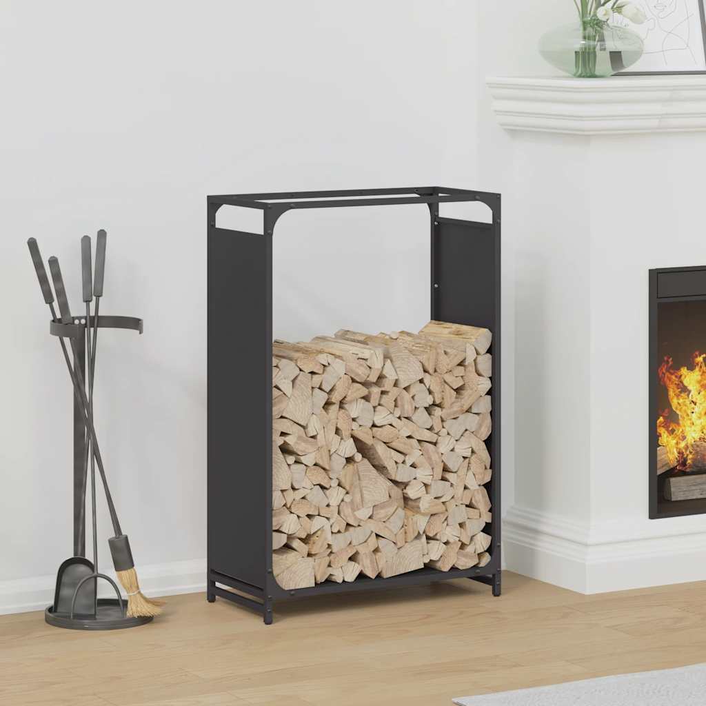 Firewood Rack Black 60x28x90 cm Cold-rolled steel
