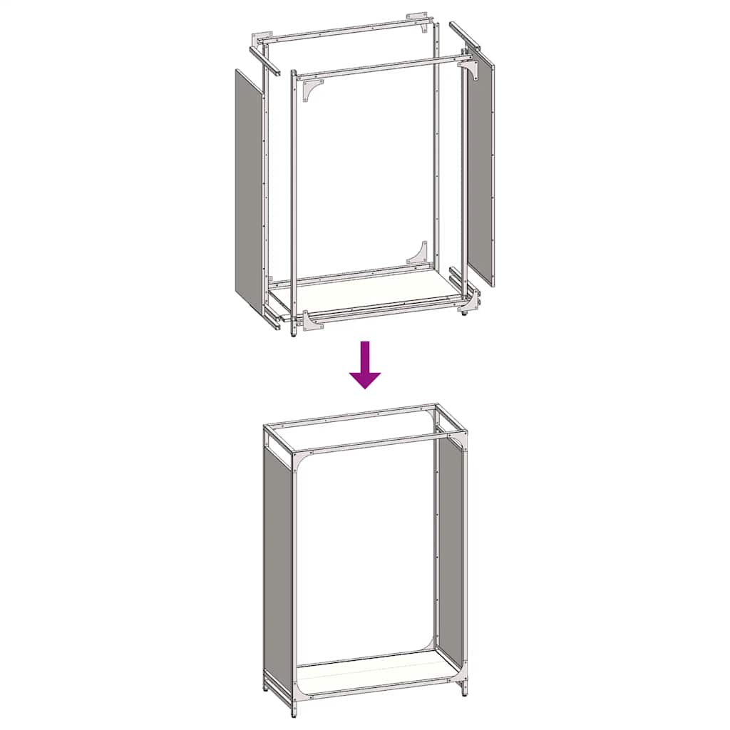 Firewood Rack White 60x28x90 cm Cold-rolled steel
