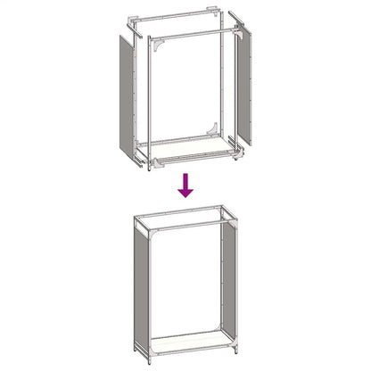 Firewood Rack White 60x28x90 cm Cold-rolled steel