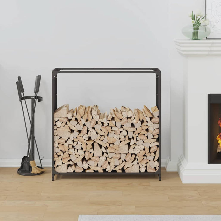 Firewood Rack Black 90x28x90 cm Cold-rolled steel