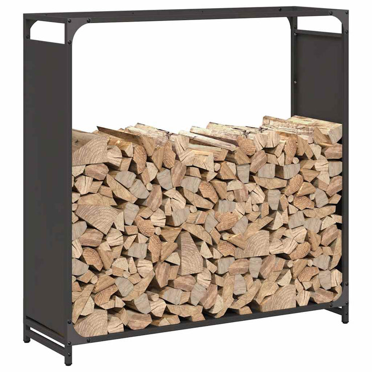 Firewood Rack Black 90x28x90 cm Cold-rolled steel