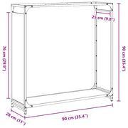 Firewood Rack Black 90x28x90 cm Cold-rolled steel