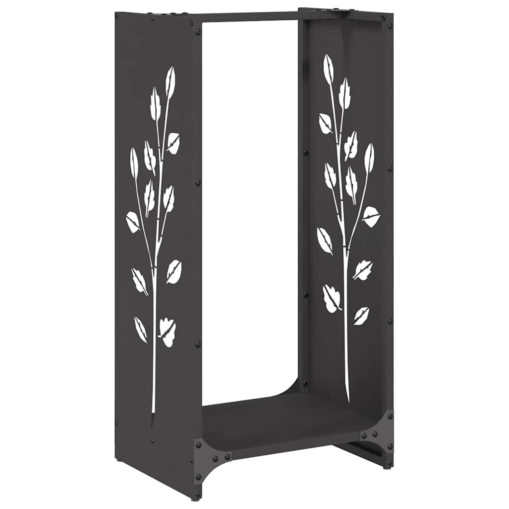 Firewood Rack Black 40x30x80 cm Cold-rolled steel