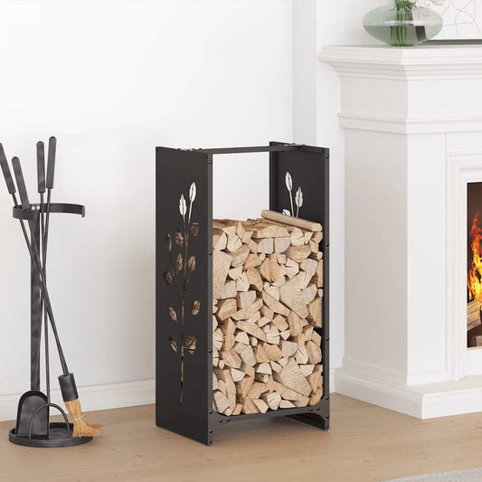 Firewood Rack Black 40x30x80 cm Cold-rolled steel
