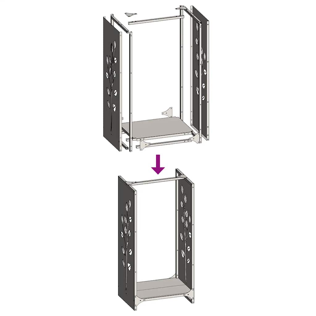 Firewood Rack White 40x30x80 cm Cold-rolled steel