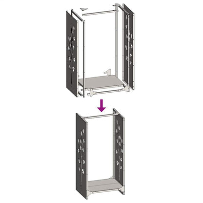 Firewood Rack White 40x30x80 cm Cold-rolled steel
