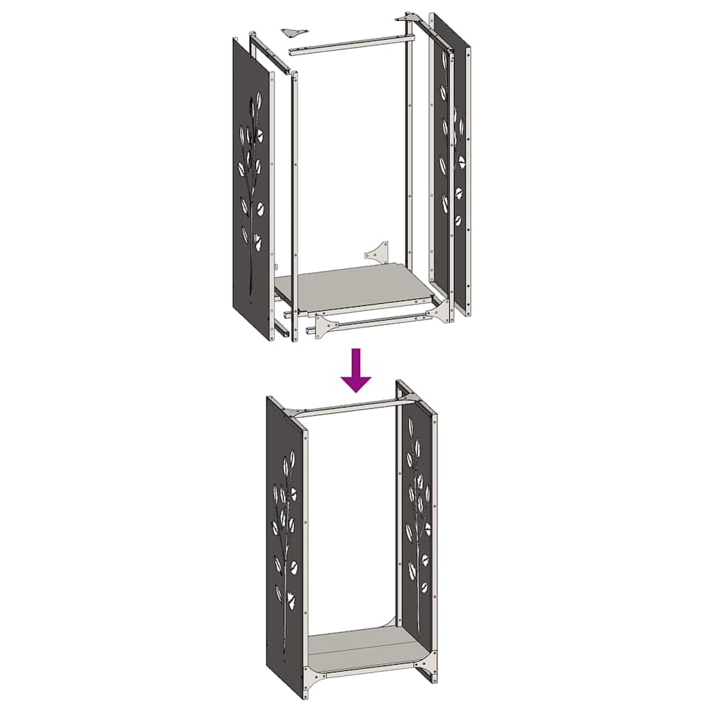 Firewood Rack Anthracite 40x30x80 cm Cold-rolled steel