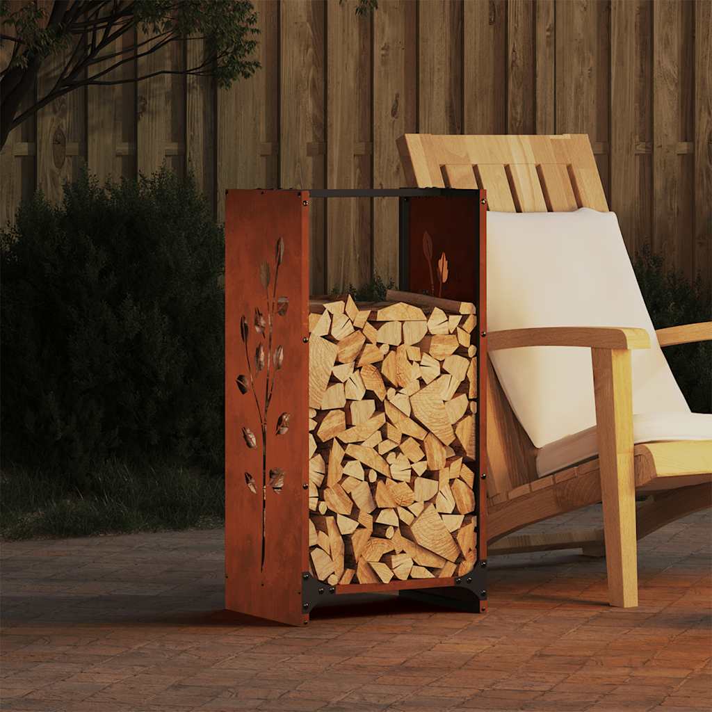 Firewood Rack 40x30x80 cm Weathering Steel