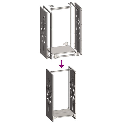 Firewood Rack Black 40x30x80 cm Cold-rolled steel