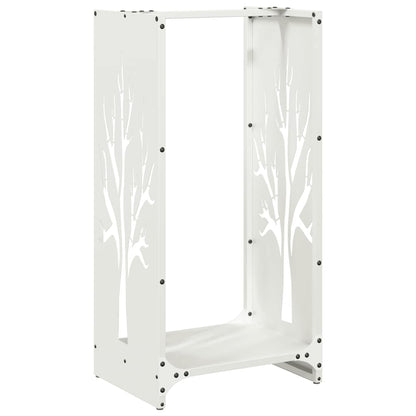 Firewood Rack White 40x30x80 cm Cold-rolled steel